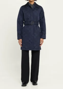 BurberryDarliston Check Quilted Coat With Belt