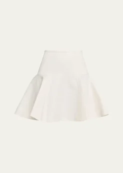 BurberryEbony Cotton Twill Flare Mini Skirt