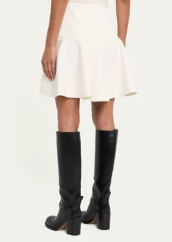 BurberryEbony Cotton Twill Flare Mini Skirt
