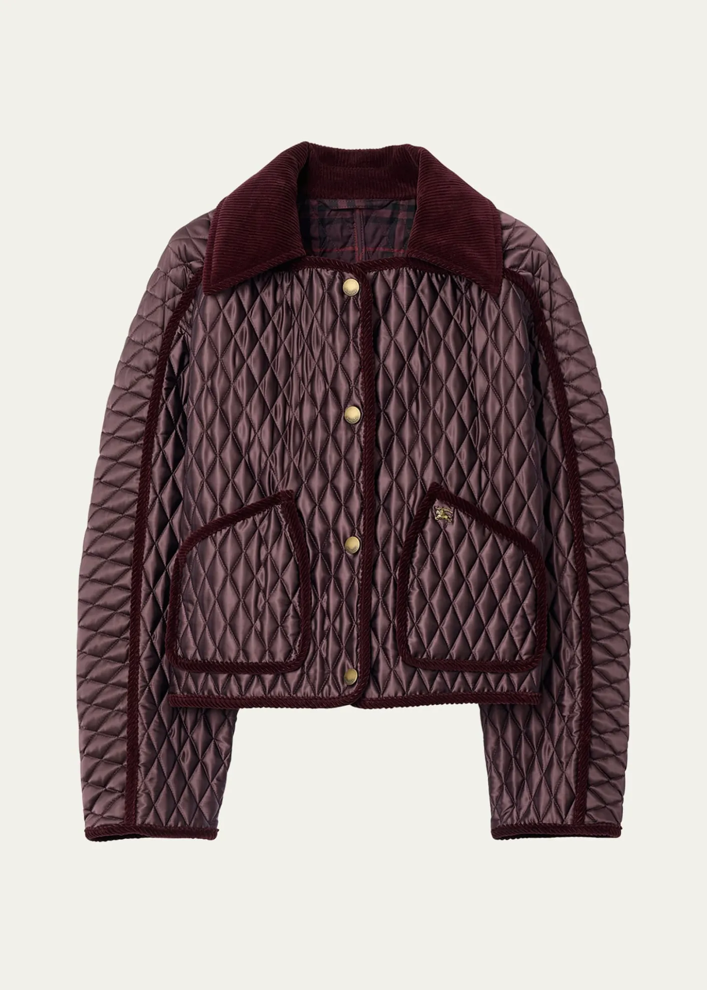 BurberryFloriston Corduroy-Trim Quilted Barn Jacket