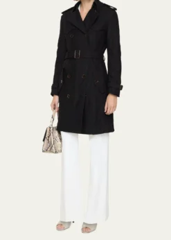 BurberryFoxfield Lace Double-Breasted Short Trench Jacket