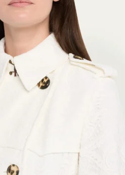 BurberryFoxfield Lace Double-Breasted Short Trench Jacket