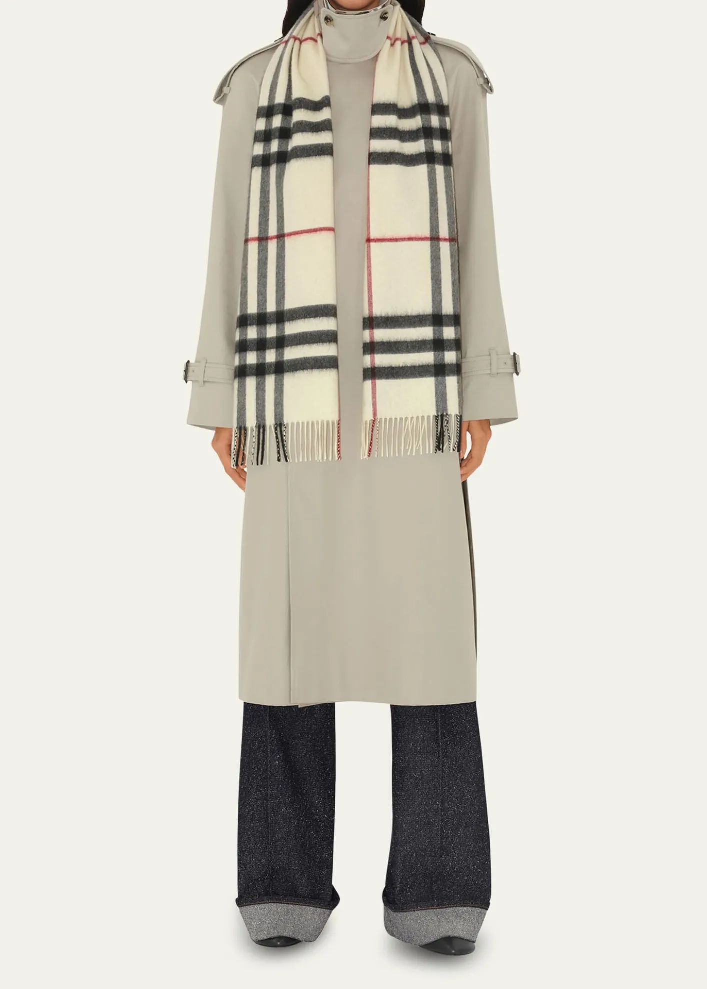 BurberryGiant Check Cashmere Scarf