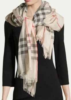 BurberryGiant Check Gauze Scarf