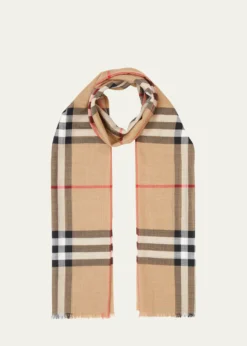 BurberryGiant Check Gauze Scarf