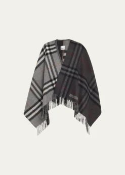 BurberryGiant Check Logo Cashmere-Blend Cape