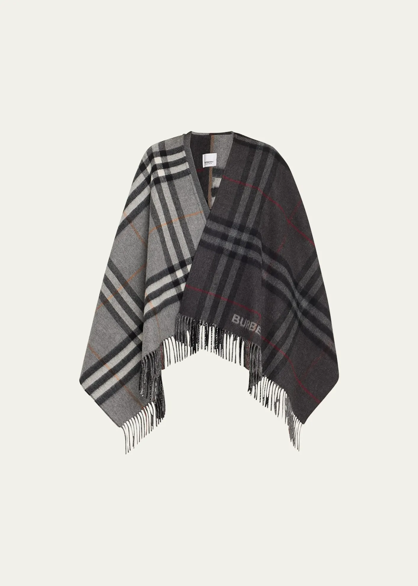 BurberryGiant Check Logo Cashmere-Blend Cape