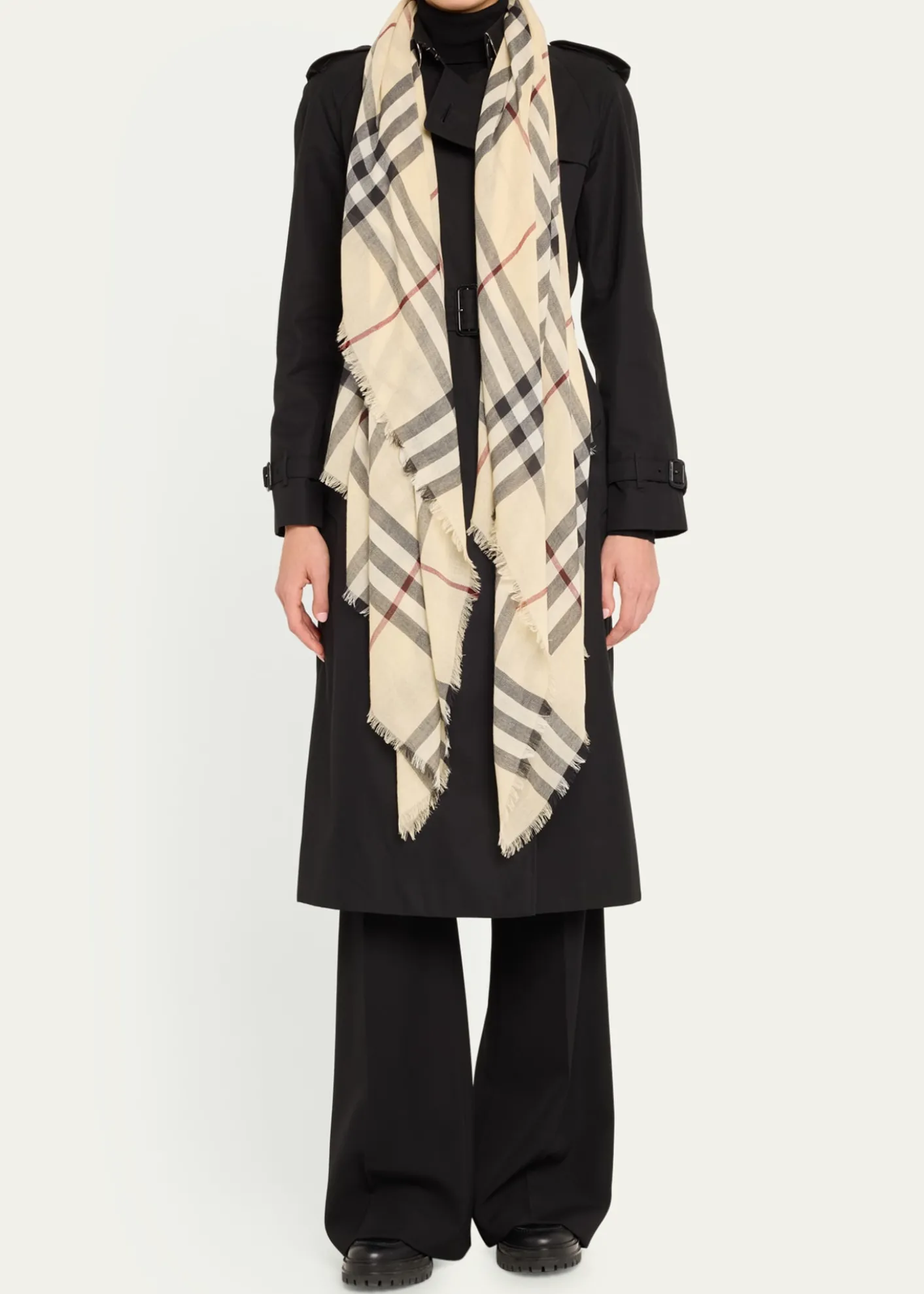 BurberryGiant Check Wool Scarf