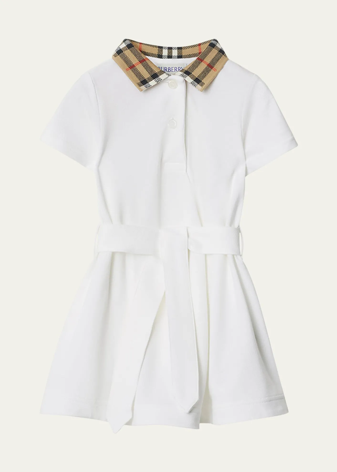 BurberryGirl's Astrid Check Polo Shirtdress, Size 6M-2T