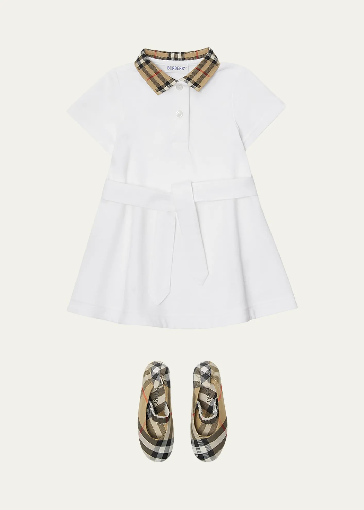 BurberryGirl's Astrid Check Polo Shirtdress, Size 6M-2T