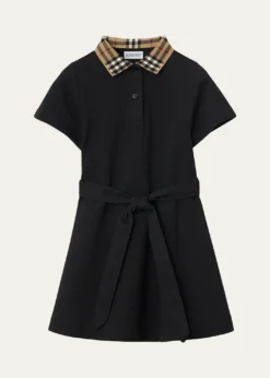 BurberryGirl's Astrid Check Polo Shirtdress, Size 3-14
