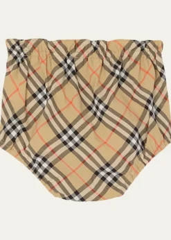 BurberryGirl's Check Bow Cotton Dress & Bloomers Set, Size 1M-18M