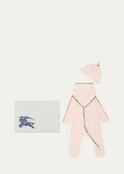 BurberryGirl's Hamilton Stretch Cotton Three-Piece Baby Gift Set, Size 1M-18M