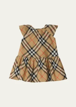 BurberryGirl's Talley Cotton Poplin Check Drop-Waist Dress, Size 6M-2