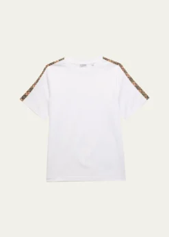 BurberryGirl's Cedar Check Tape Short-Sleeve Crewneck T-Shirt, Size 3-14