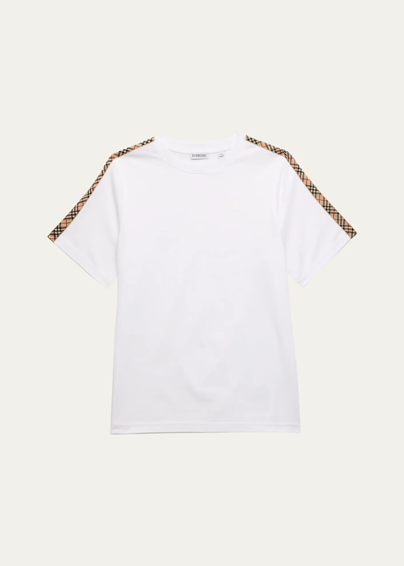 BurberryGirl's Cedar Check Tape Short-Sleeve Crewneck T-Shirt, Size 3-14
