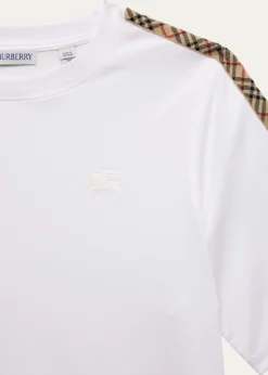 BurberryGirl's Cedar Check Tape Short-Sleeve Crewneck T-Shirt, Size 3-14