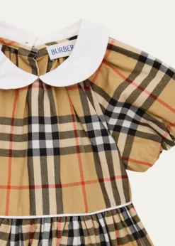 BurberryGirl's Check Cotton Dress with Bloomers, Size 1M-18M