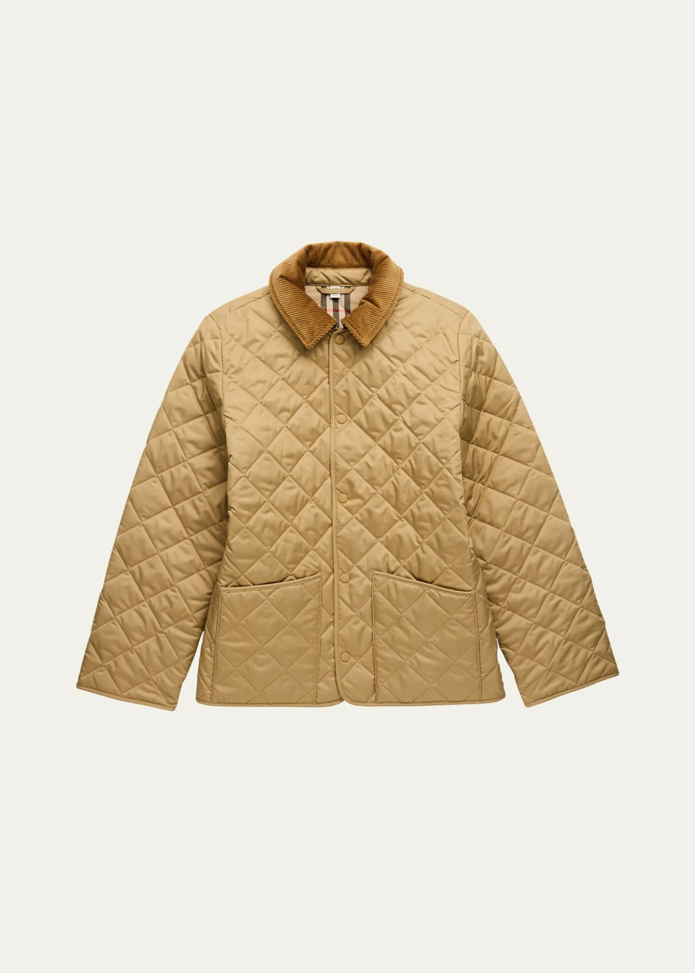 BurberryGirl's Milo Corduroy-Collar Quilted Jacket, Size Newborn-14
