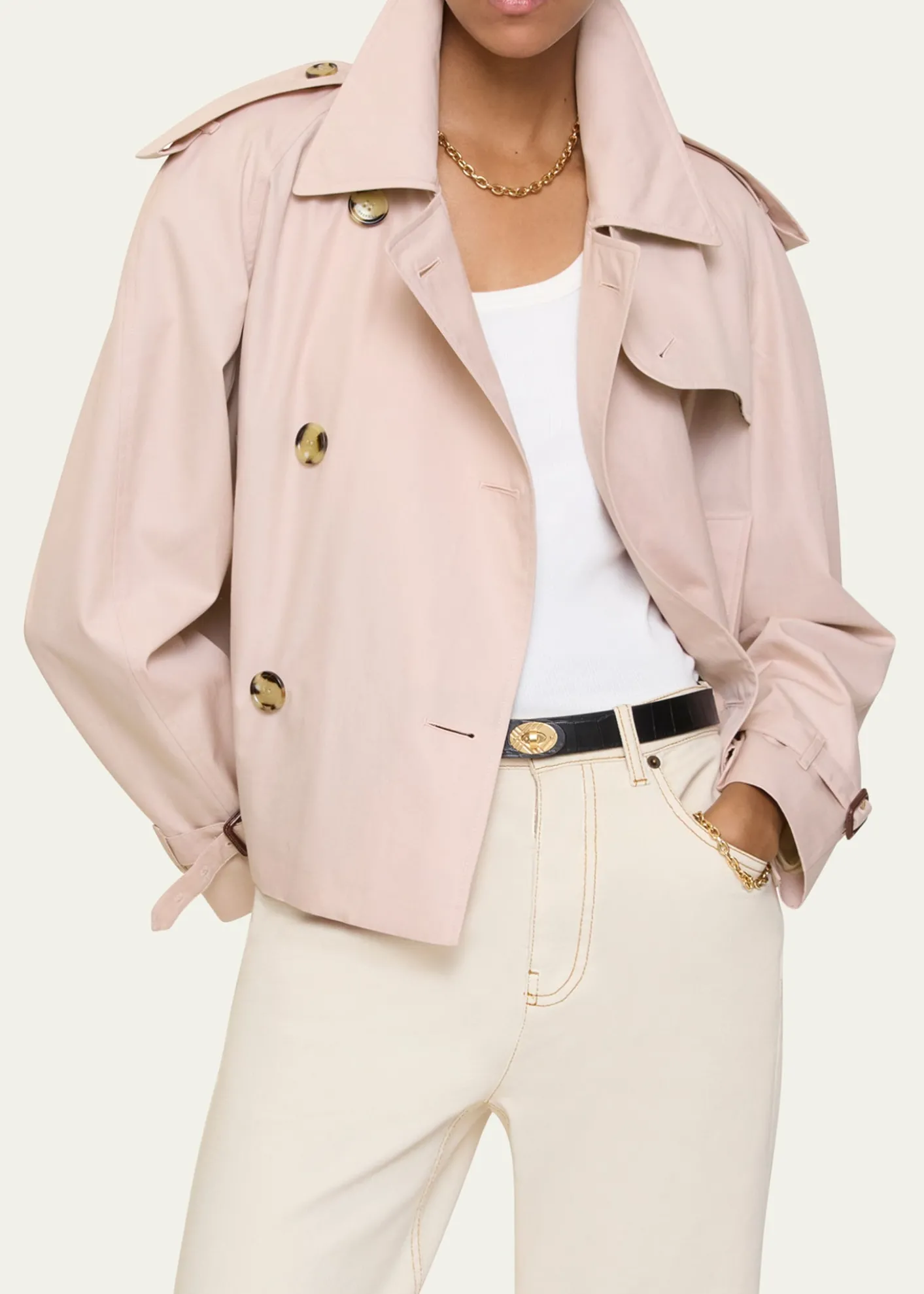 BurberryHaltye Cropped Gabardine Trench Jacket