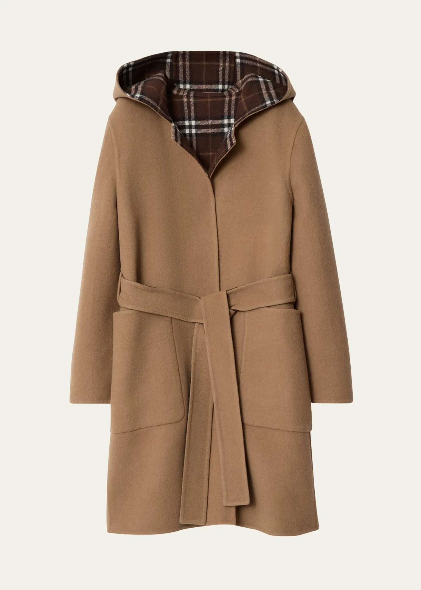 BurberryHampshire Reversible Hooded Wrap Coat