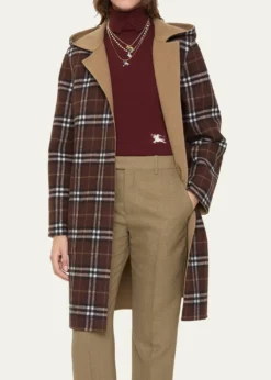 BurberryHampshire Reversible Hooded Wrap Coat