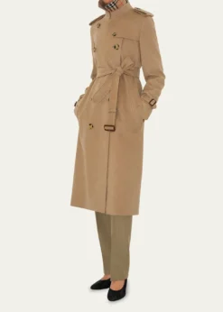 BurberryKensington Belted Cashmere-Wool Double-Breasted Trench Coat