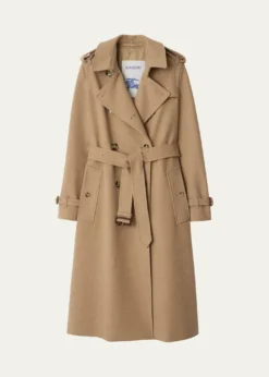 BurberryKensington Belted Cashmere-Wool Double-Breasted Trench Coat