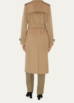 BurberryKensington Belted Cashmere-Wool Double-Breasted Trench Coat