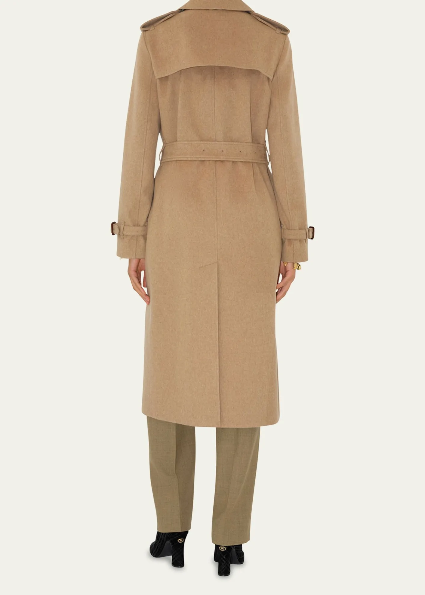 BurberryKensington Belted Cashmere-Wool Double-Breasted Trench Coat