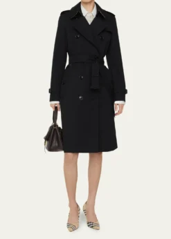 BurberryKensington Organic Belted Double-Breasted Trench Coat