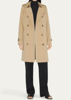 BurberryKensington Organic Belted Double-Breasted Trench Coat