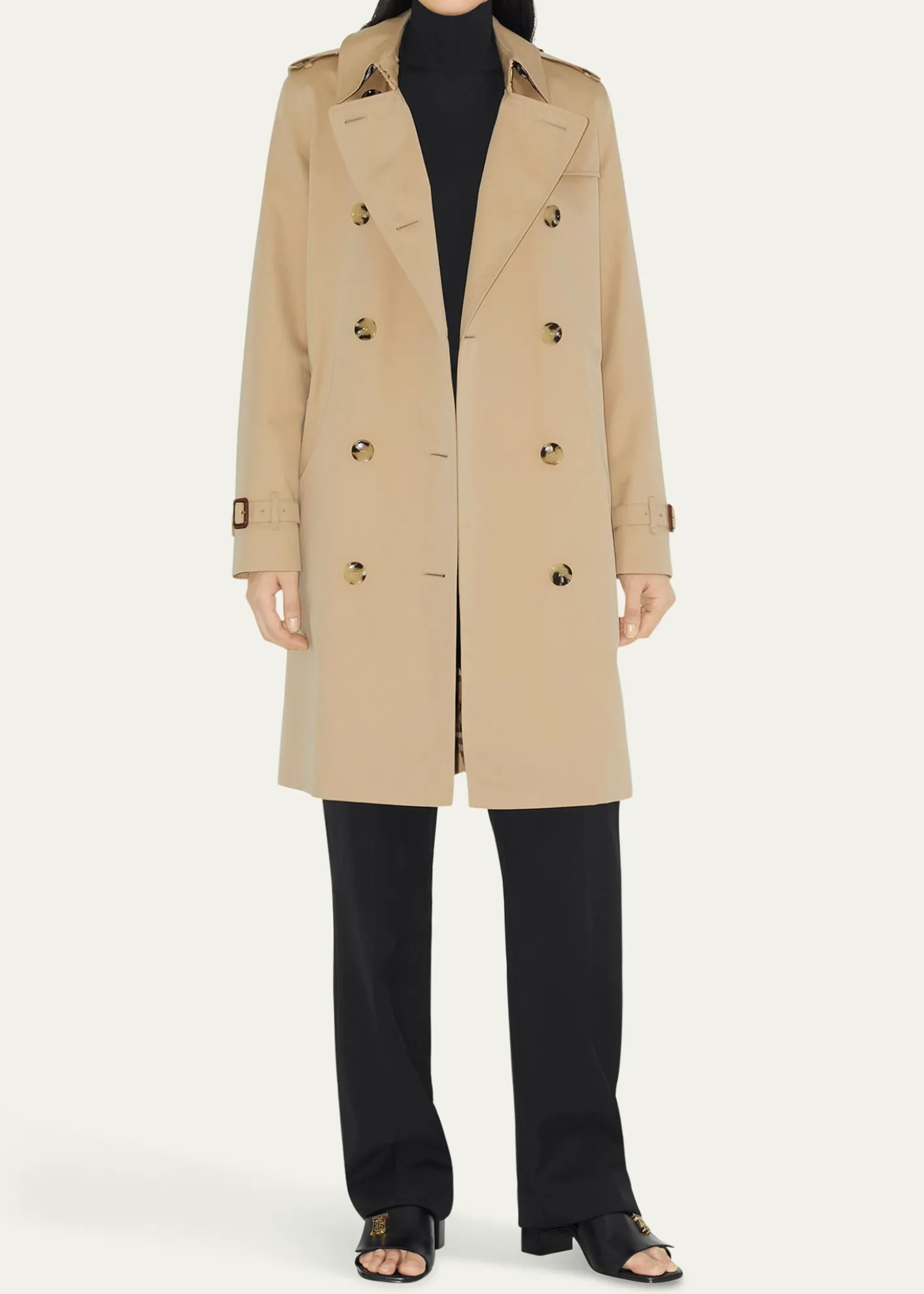 BurberryKensington Organic Belted Double-Breasted Trench Coat