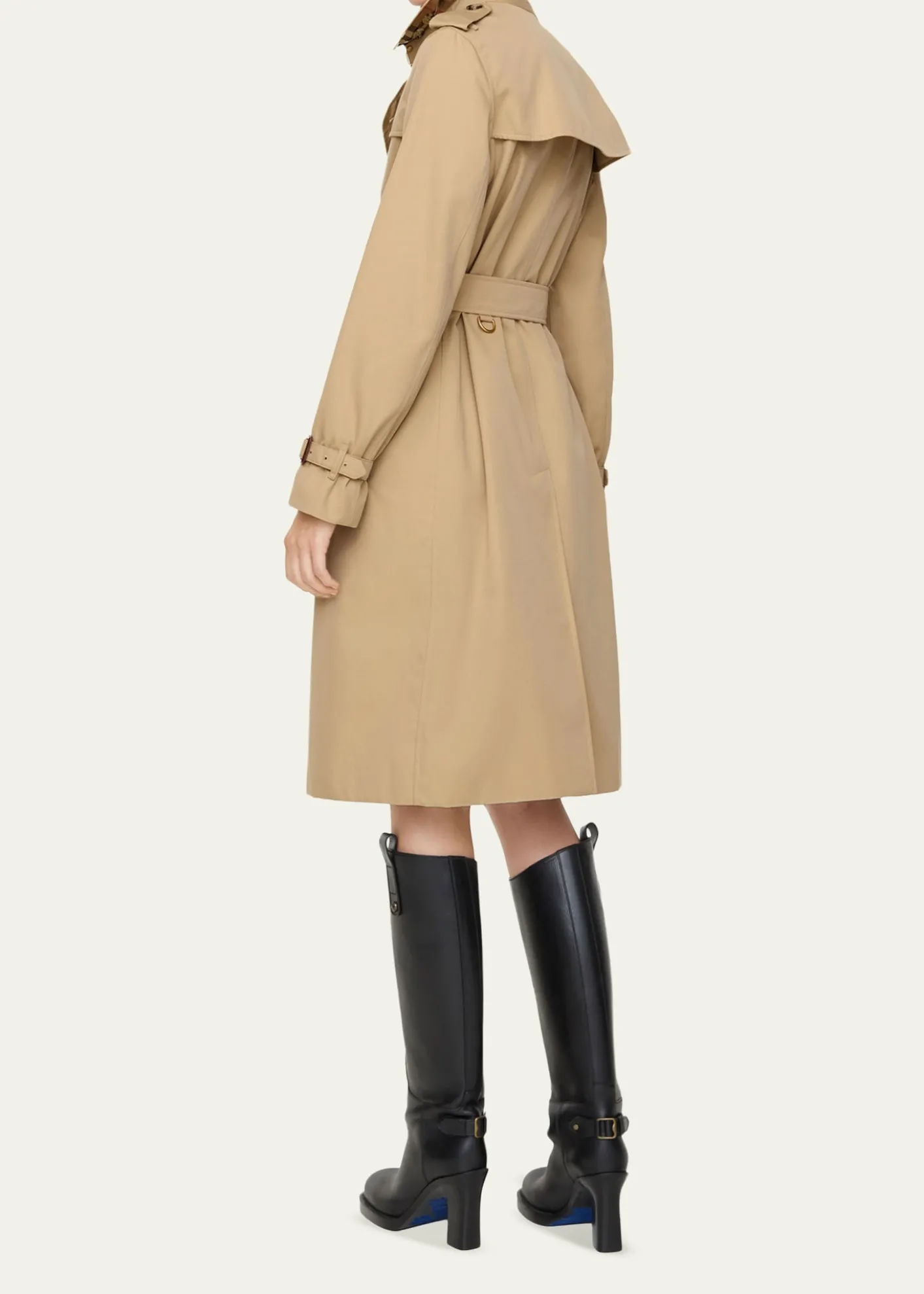 BurberryKensington Organic Belted Double-Breasted Long Trench Coat