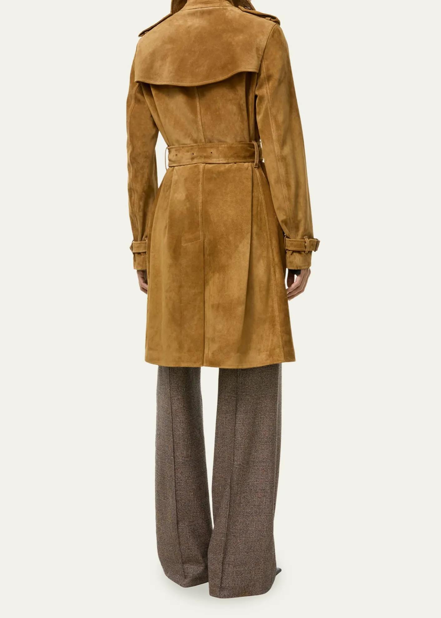 BurberryKensington Suede Belted Trench Coat