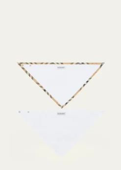 BurberryKid's Check Cotton Two-Piece Bib Set, Size 0M-24M