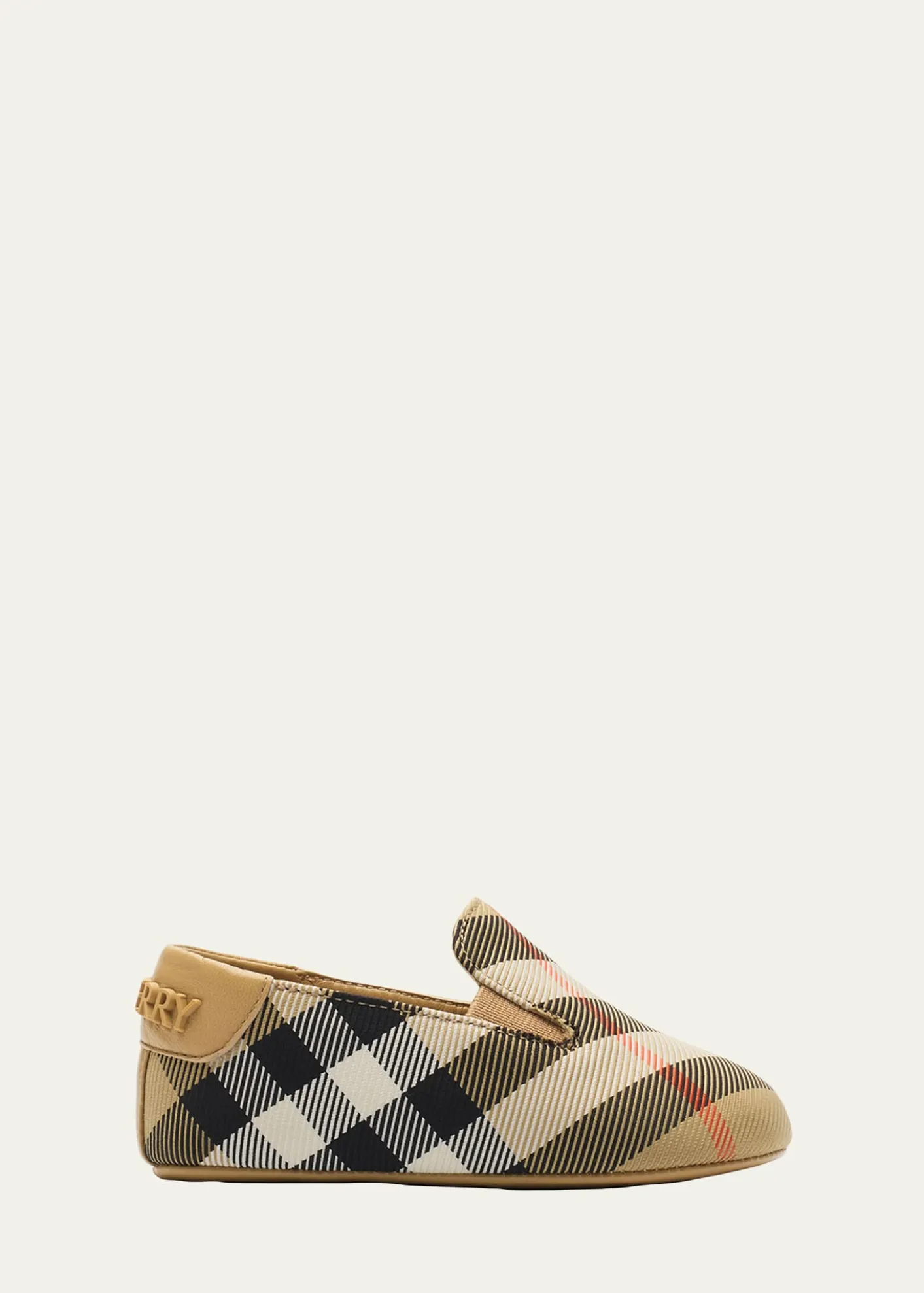 BurberryKid's Check Nylon-Blend Booties, Kids