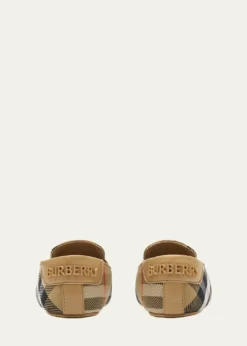 BurberryKid's Check Nylon-Blend Booties, Kids