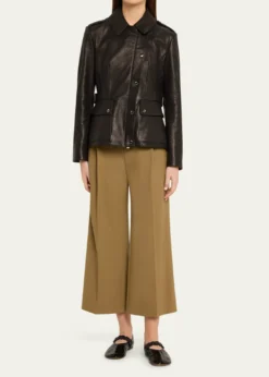 BurberryLeyton Lamb Leather Trench Jacket