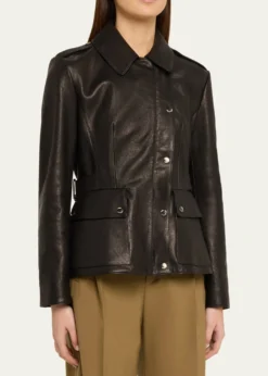 BurberryLeyton Lamb Leather Trench Jacket