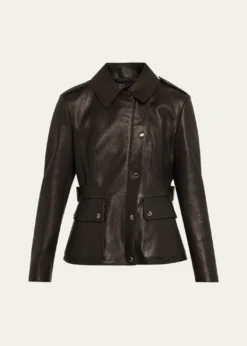 BurberryLeyton Lamb Leather Trench Jacket