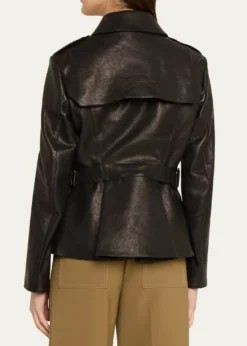 BurberryLeyton Lamb Leather Trench Jacket