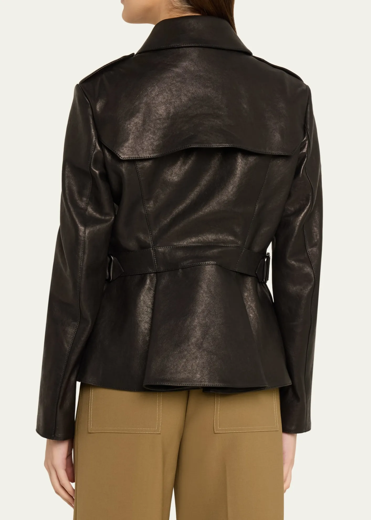 BurberryLeyton Lamb Leather Trench Jacket