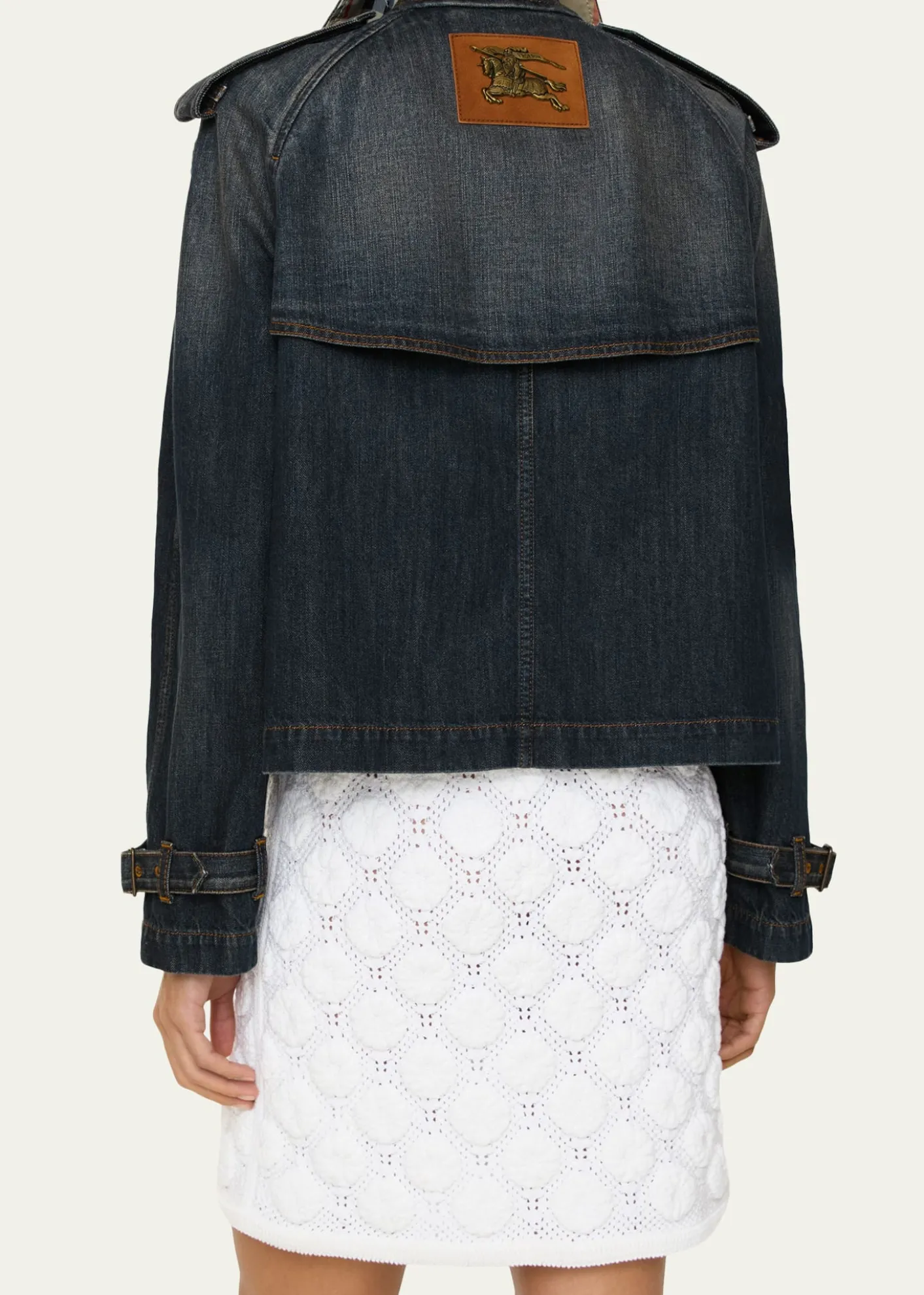 BurberryMayfair Denim Crop Trench Jacket