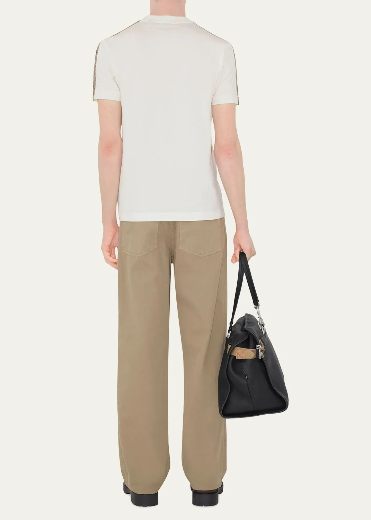 BurberryMen's Check Shoulder-Tape T-Shirt
