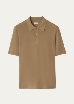 BurberryMen's Check-Placket Wool Knit Polo Shirt