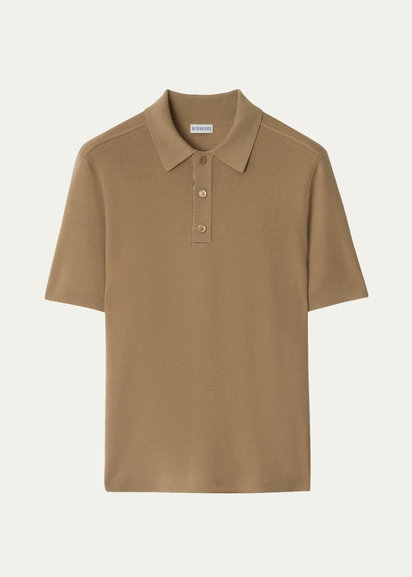 BurberryMen's Check-Placket Wool Knit Polo Shirt