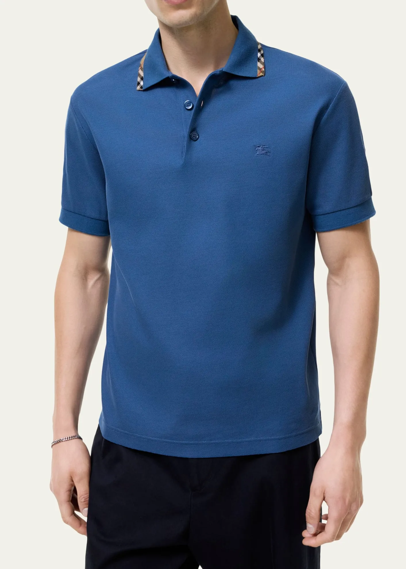 BurberryMen's Eddie Check-Trim Cotton Polo Shirt
