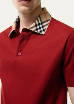 BurberryMen's Evan Check-Collar Cotton Polo Shirt