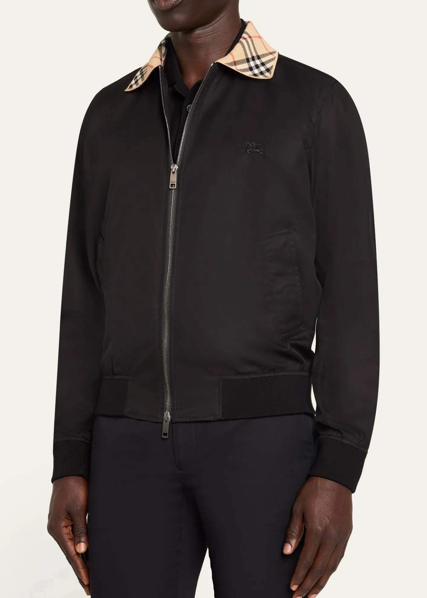 BurberryMen's Glenfields Nylon Check-Collar Blouson